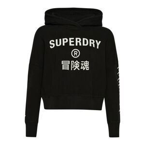 Superdry Mikina  černá / bílá