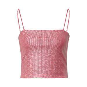 Monki Top  pink / stříbrná