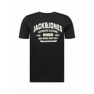 JACK & JONES Tričko  černá / bílá