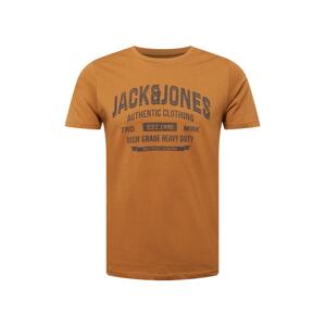 JACK & JONES Tričko  námořnická modř / koňaková