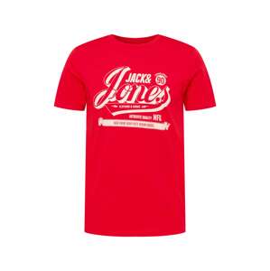 JACK & JONES Tričko  červená / bílá