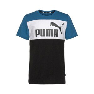 PUMA Tričko  petrolejová / černá / bílá