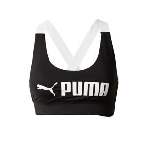 PUMA Sportovní podprsenka  černá / bílá