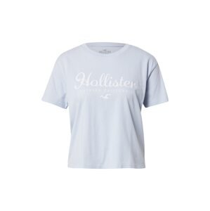 HOLLISTER Tričko  pastelová modrá / bílá