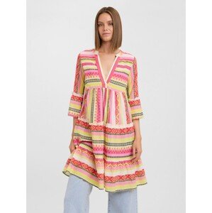 Vero Moda Tall Šaty 'DICTHE'  pink / žlutá / bílá / černý melír