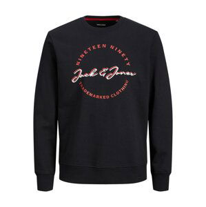 Jack & Jones Plus Mikina  černá / červená / bílá