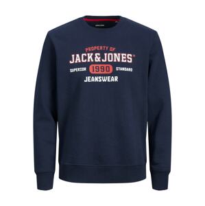 Jack & Jones Plus Mikina  námořnická modř / bílá / červená