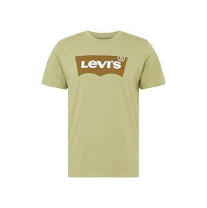 LEVI'S Tričko 'GRAPHIC CREWNECK TEE GREENS'  karamelová / olivová / bílá