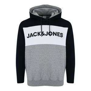 Jack & Jones Plus Mikina  námořnická modř / šedá / bílá