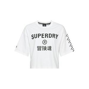 Superdry Tričko  černá / bílá