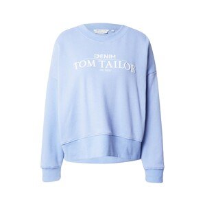 TOM TAILOR DENIM Mikina  světlemodrá / bílá