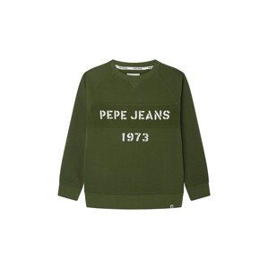 Pepe Jeans Mikina 'ORSON'  tmavě zelená / bílá