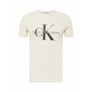 Calvin Klein Jeans Tričko  starobéžová / hnědá / černá