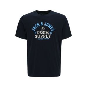 Jack & Jones Plus Tričko  námořnická modř / béžová / svítivě modrá