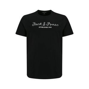 Jack & Jones Plus Tričko 'BERG'  černá / bílá