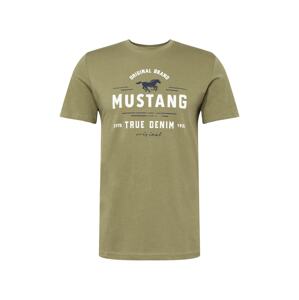 MUSTANG Tričko 'Alex'  námořnická modř / khaki / bílá