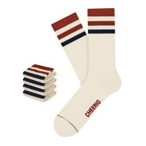 CHEERIO* Sportovní ponožky 'Retro Tennis Type 4P'  režná / červená / černá