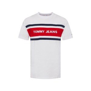 Tommy Jeans Tričko  noční modrá / červená / bílá