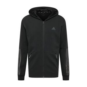 ADIDAS PERFORMANCE Sportovní mikina s kapucí  šedá / černá