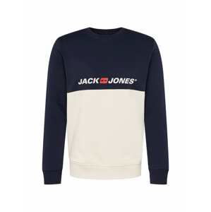 JACK & JONES Mikina  námořnická modř / červená / barva bílé vlny