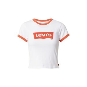 LEVI'S Tričko 'GRAPHIC RINGER MINI TEE YELLOWS/ORANGES'  červená / bílá