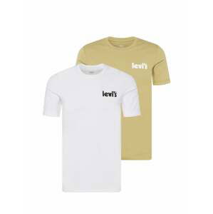 LEVI'S Tričko '2PK CREWNECK GRAPHIC NEUTRALS'  tmavě béžová / černá / offwhite