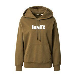 LEVI'S Mikina 'GRAPHIC STANDARD HOODIE NEUTRALS'  olivová / bílá