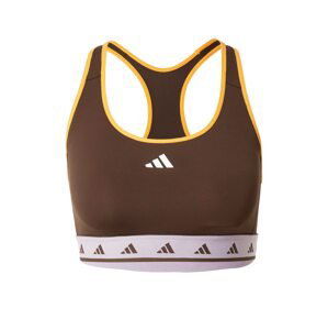 ADIDAS PERFORMANCE Sportovní podprsenka  tmavě hnědá / žlutá / bílá