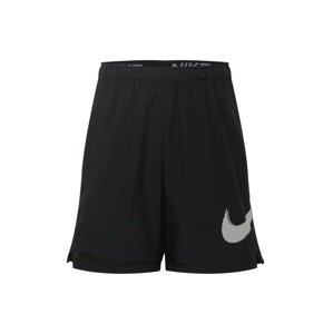 NIKE Sportovní kalhoty  černá / bílá