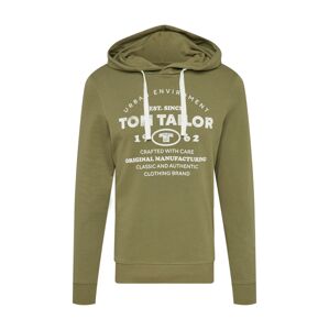 TOM TAILOR Mikina  khaki / bílá