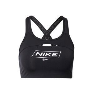 NIKE Sportovní podprsenka  černá / bílá