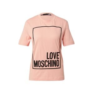 Love Moschino Tričko  světle růžová / černá