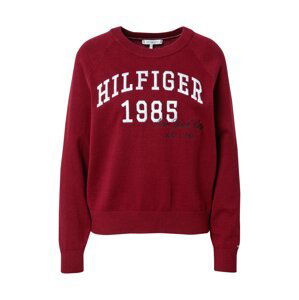 TOMMY HILFIGER Svetr  čokoládová / rubínově červená / bílá