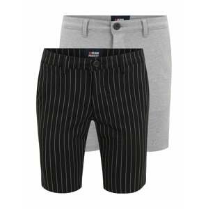 Denim Project Chino kalhoty  šedý melír / černá / bílá