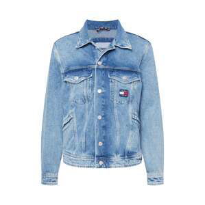 Tommy Jeans Přechodná bunda  modrá džínovina / pastelově červená / bílá