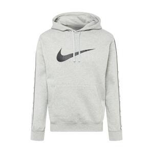 Nike Sportswear Mikina 'REPEAT'  šedý melír / bílá / černá