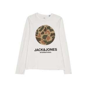 Jack & Jones Junior Tričko  písková / hnědá / tmavě zelená / bílá