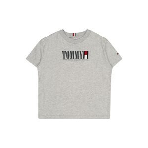 TOMMY HILFIGER Tričko  noční modrá / šedý melír / ohnivá červená / bílá