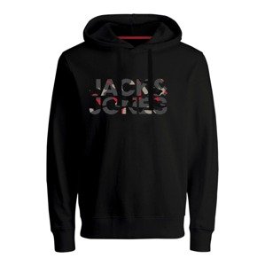 JACK & JONES Mikina 'Ramp'  šedá / červená / černá