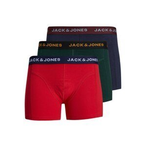 JACK & JONES Boxerky  námořnická modř / tmavě zelená / červená
