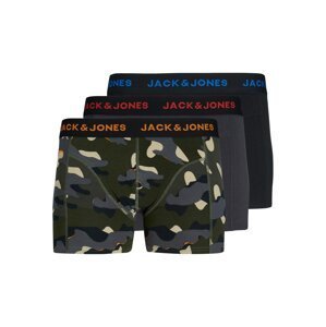 JACK & JONES Boxerky 'Cramp'  tmavě šedá / tmavě zelená / oranžová / černá