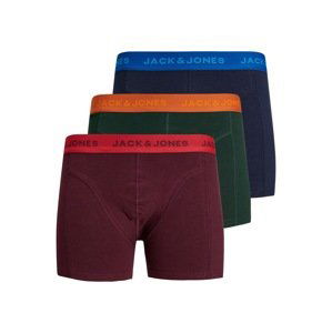 JACK & JONES Boxerky 'JETT'  námořnická modř / tmavě zelená / oranžová / burgundská červeň