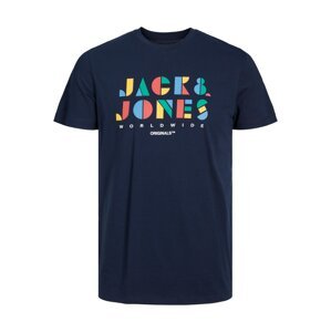 JACK & JONES Tričko 'PALETTE'  námořnická modř / mix barev