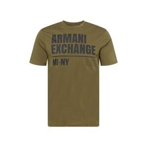 ARMANI EXCHANGE Tričko  olivová / černá