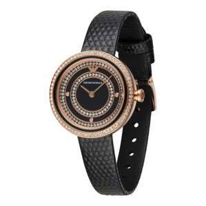 Emporio Armani Analogové hodinky  černá / růžově zlatá / průhledná