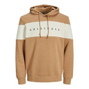 JACK & JONES Mikina 'Copenhagen'  světle hnědá / černá / offwhite