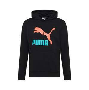 PUMA Mikina  aqua modrá / lososová / černá