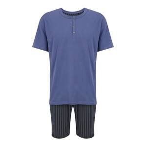 SCHIESSER Pyžamo krátké  marine modrá / námořnická modř / černá / bílá