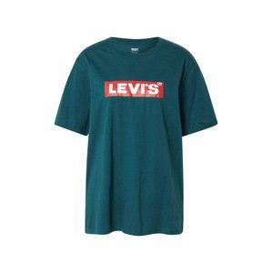 LEVI'S Tričko 'SS RELAXED FIT TEE GREENS'  smaragdová / červená / bílá