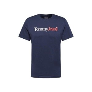 Tommy Jeans Tričko  námořnická modř / grenadina / bílá